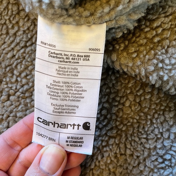 Men's Carhartt Loose Fit Washed Duck Sherpa-Lined Mock Vest- Medium - Picture 5 of 7